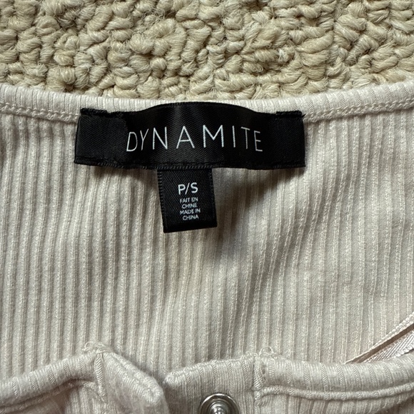 Dynamite ribbed cream button up sweater dress - Picture 3 of 4